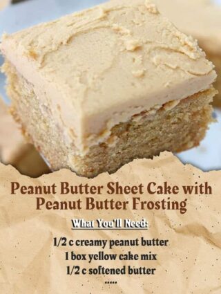 Peanut butter cake with peanut butter frosting