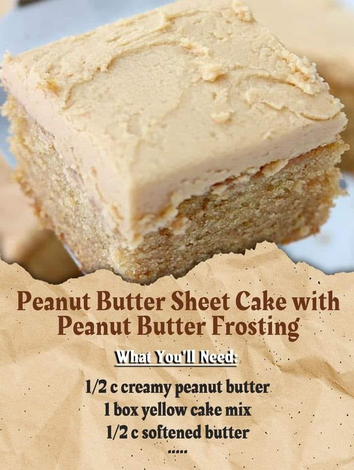 Peanut butter cake with peanut butter frosting