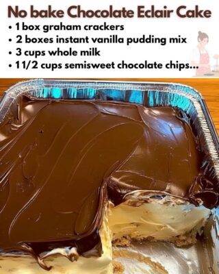 No bake Chocolate Eclair Cake Recipe