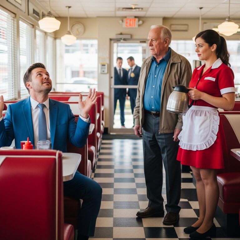 I Was Left Alone at Sixty, Serving Food in an Ohio Diner — Then the Man Everyone Ignored Said Something That Made My Son Turn White.