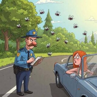 A Highway Patrolman pulls over a motorist for speeding