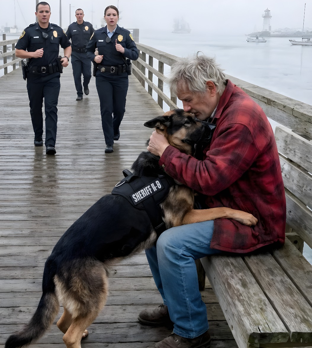 Reunion on the dock: K9 the dog recognizes the man who once loved him