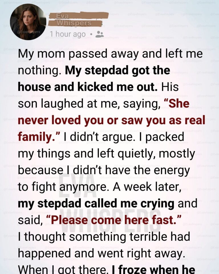 They Kicked Me Out After My Mom Died… A Week Later, the Truth Was Found