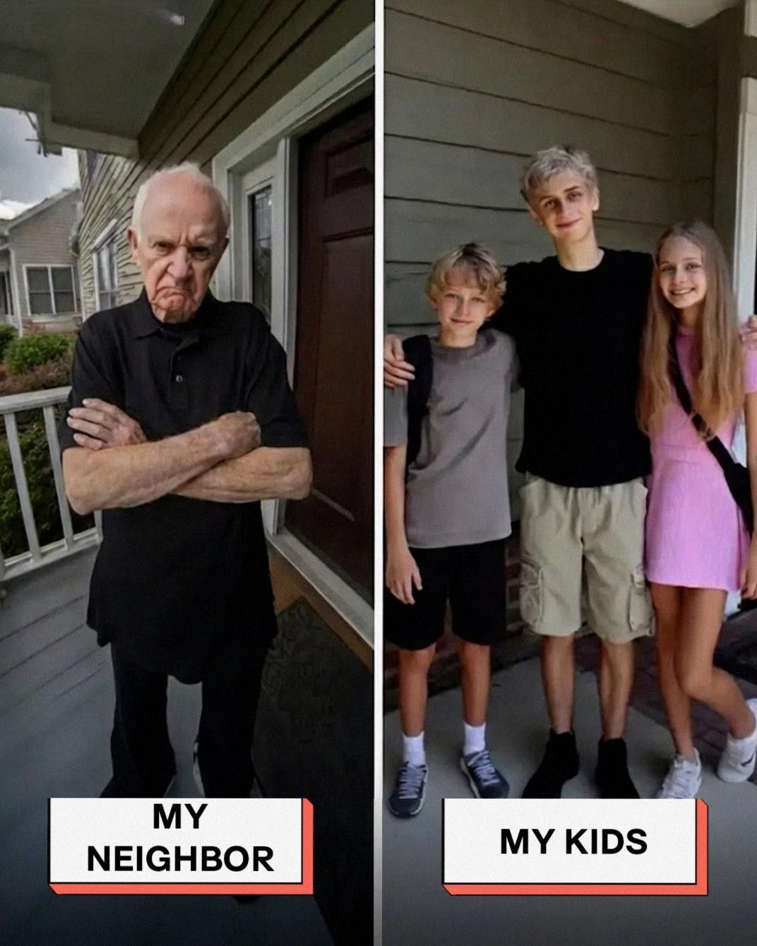My Grumpy Neighbor Yelled at My Kids for 10 Years, When He Died, His Daughter Showed Up with a Box That Left Me Trembling!