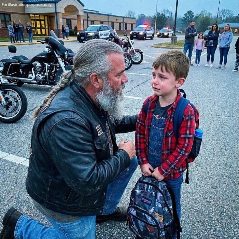 The Biker Guard: A Thunderous Response to a Child’s Despair