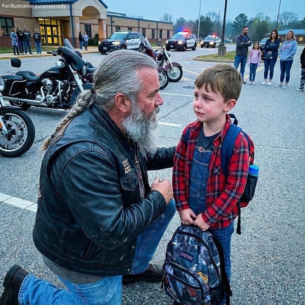 The Biker Guard: A Thunderous Response to a Child’s Despair