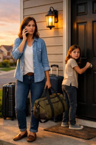 My husband had just left for a business trip when my six-year-old daughter whispered, “Mommy… we have to run. Now.” I asked, “What? Why?” She was trembling as she said, “We don’t have time. We have to leave the house right now.” I grabbed our bags and reached for the door—and that’s when it happened.