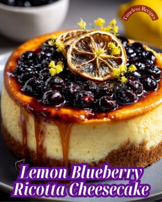 Lemon Blueberry Ricotta Cheesecake
