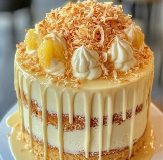 Coconut Cream Cake with Pineapple Jam Filling