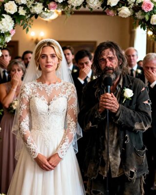 I married a homeless man everyone mocked and laughed at during the entire wedding… but when he took the microphone and spoke, he revealed a truth that no one could have expected and left the whole room in tears and sh0ck…