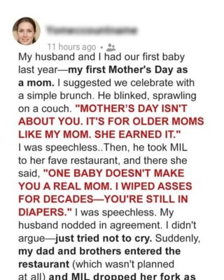 My Mother-in-Law and Spouse Claimed Mother’s Day Was Just for ‘Experienced’ Mothers—My Relatives Set the Record Straight