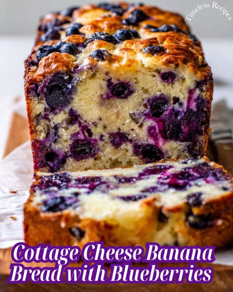 Cottage Cheese Banana Bread with Blueberries