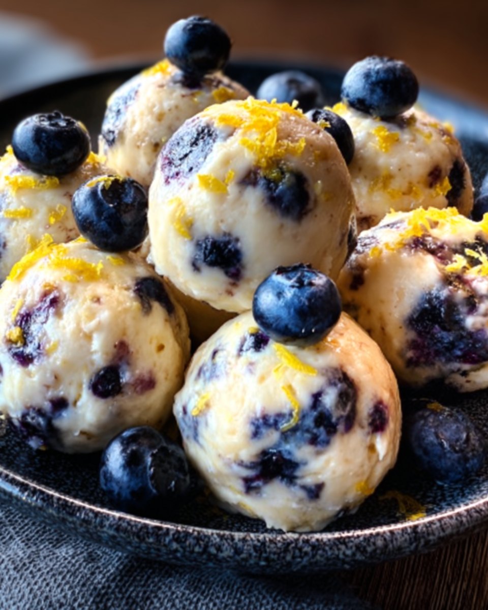 No-Bake Blueberry Citrus Protein Bliss Balls
