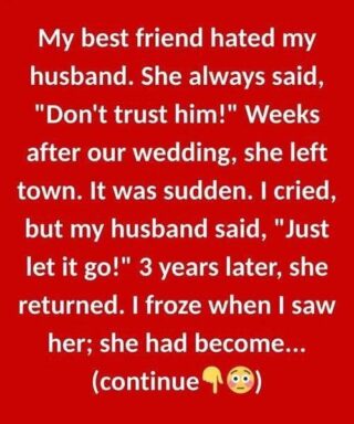 My best friend hated my husband. She always said…