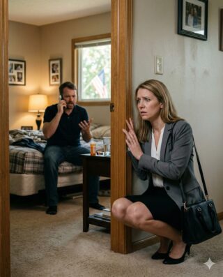 I slipped back home on my lunch break to check on my sick husband. I tried not to make a sound, but his voice carried down the hall—low, urgent, nothing like the weak tone he’d been putting on for me…