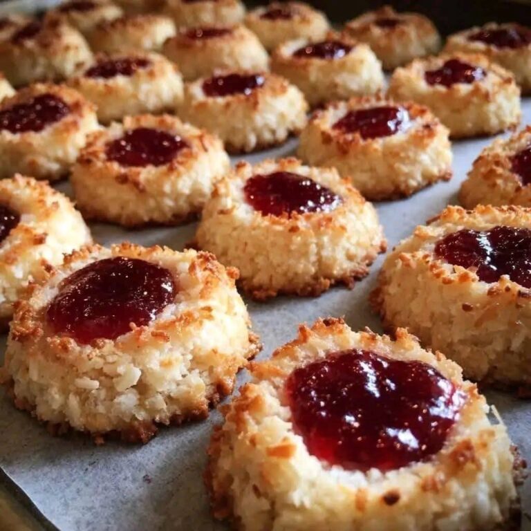 Coconut Strawberry Thumbprint Cookies