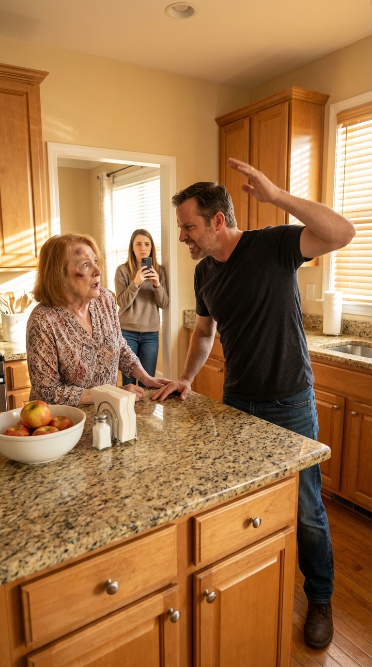 My son ʜɪᴛ me just because the soup wasn’t seasoned with salt. The next morning, he said, “My mother-in-law is coming for lunch, cover everything up and smile!” Then he went to the office, and when he walked into his boss’s office, his face was as pale as chalk.
