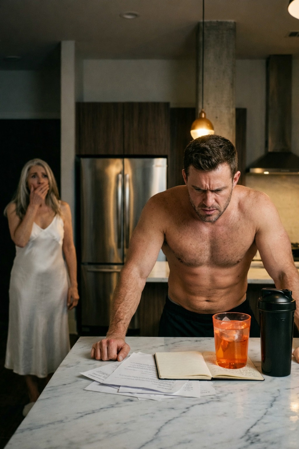 I am nearly sixty, married to a man thirty years younger than me. For six years, he has called me his “little wife” and brought me water every night—until the night I followed him to the kitchen and discovered a plan I was never meant to see.