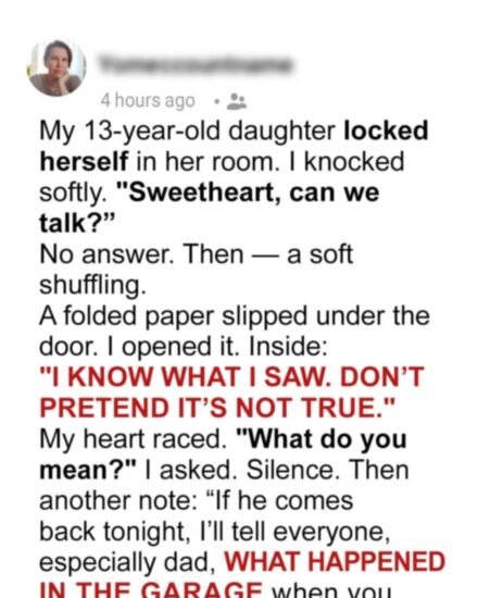 My daughter locked herself in her room and said, “I know what I saw.” Later, she gave me an ultimatum, and that’s when I finally found out why.