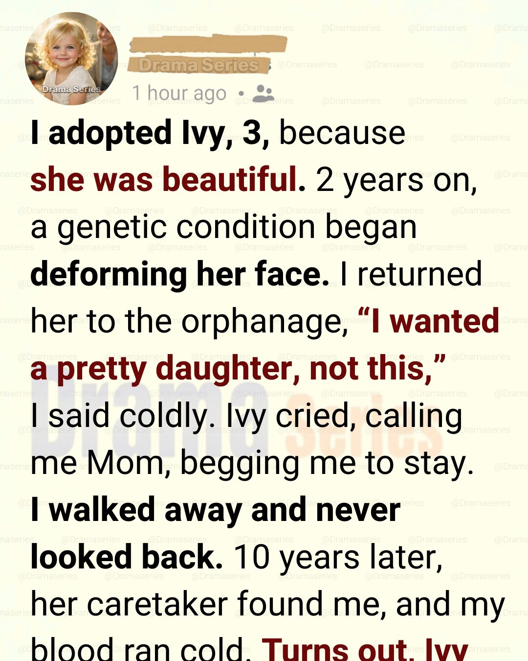 I Returned My Adopted Daughter When Her Face Changed—Ten Years Later, She Showed Me What True Beauty Means