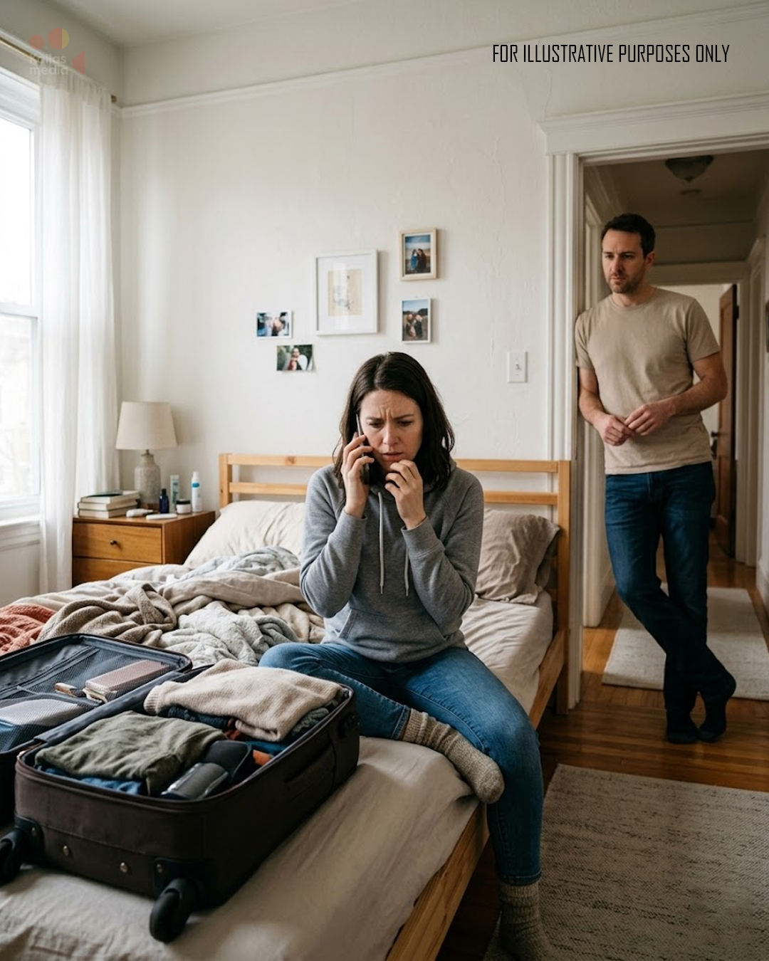 My husband and I were packing for a vacation we had financed with a loan the day before.