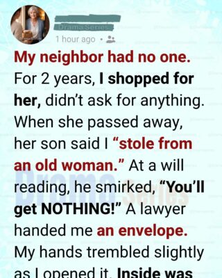 I Took Care of My Lonely Neighbor for 2 Years—At Her Will Reading, Her Son Said I’d Get NOTHING… Then the Lawyer Handed Me This
