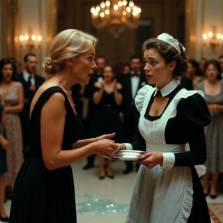 “That necklace belonged to my daughter!” the billionaire shouted… until the maid said something that made the whole room fall silent.