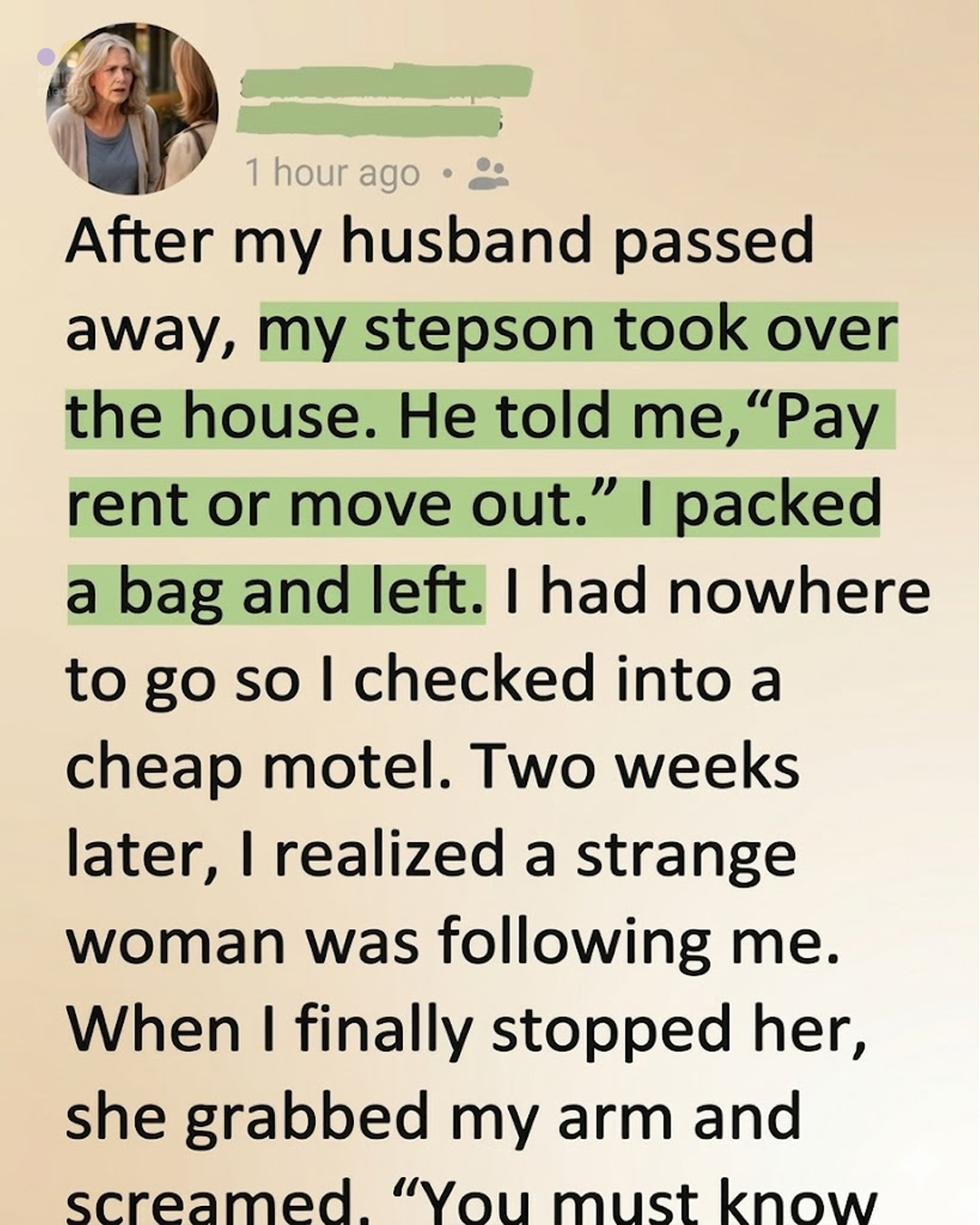 My Stepson Kicked Me Out After My Husband’s Funeral—Then a Woman Who Had Been Following Me Changed My Life