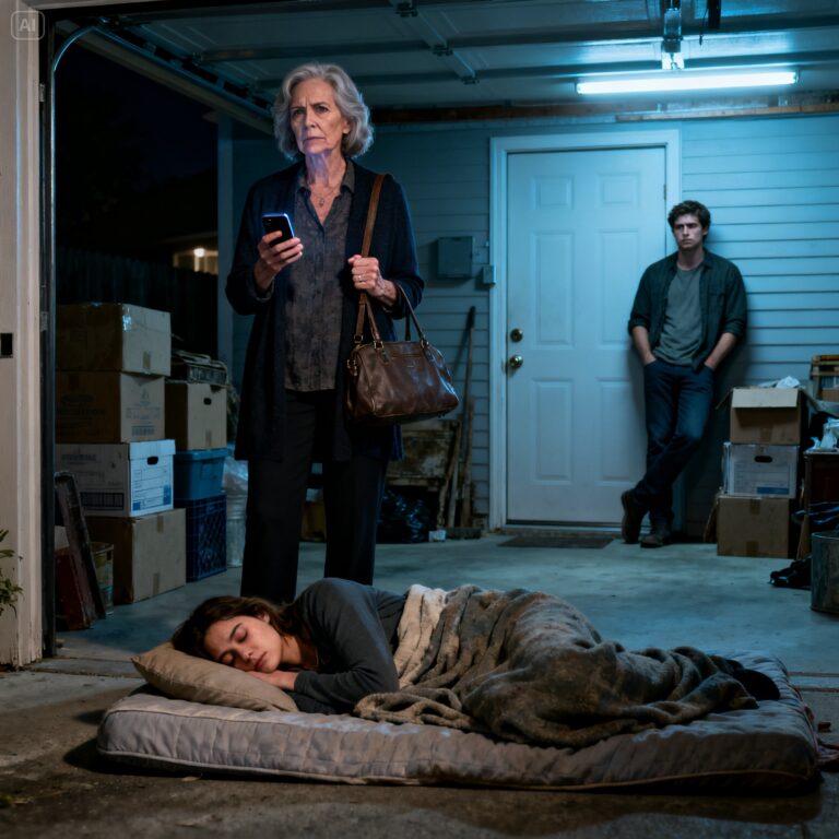 My son made his wife sleep on a mattress in the garage and told me it was “his house.” I quietly picked up my phone and let him believe that lie.
