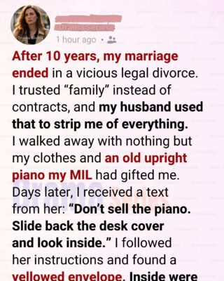 My Husband Stripped Me of Everything in Court—But the Piano His Mother Gave Me Held a Hidden Fortune