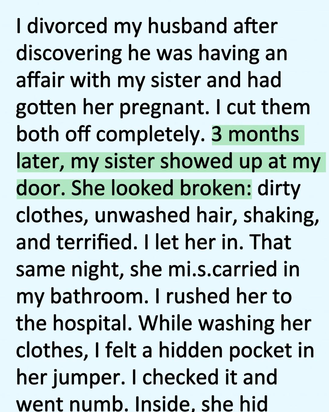 I Hated My Sister for Destroying My Marriage… Until the Night She Lost the Baby