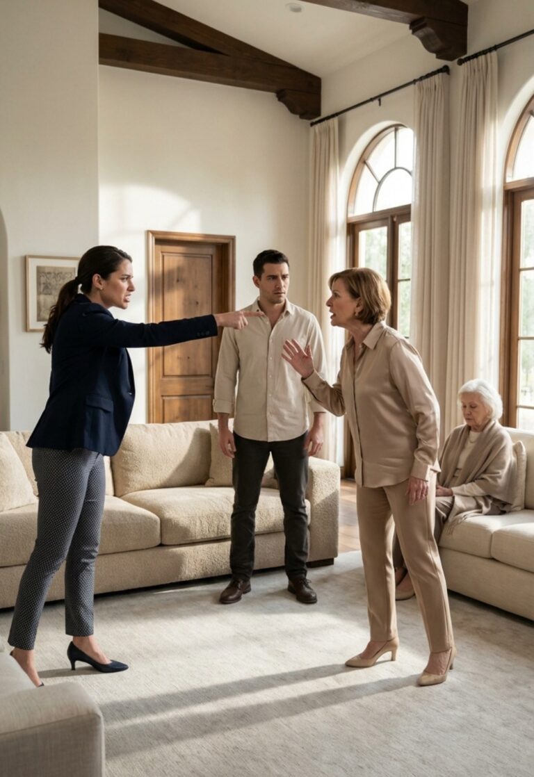 When my mother-in-law threatened to throw my mother out of the house, something inside me broke. “If she comes back, I won’t let her in!” she screamed hatefully. This time I didn’t stay silent. I took a deep breath, looked her in the eye, and replied, “In that case, you’re the one who should leave, right now.” After those words, the silence was deafening… and what followed destroyed the entire family.