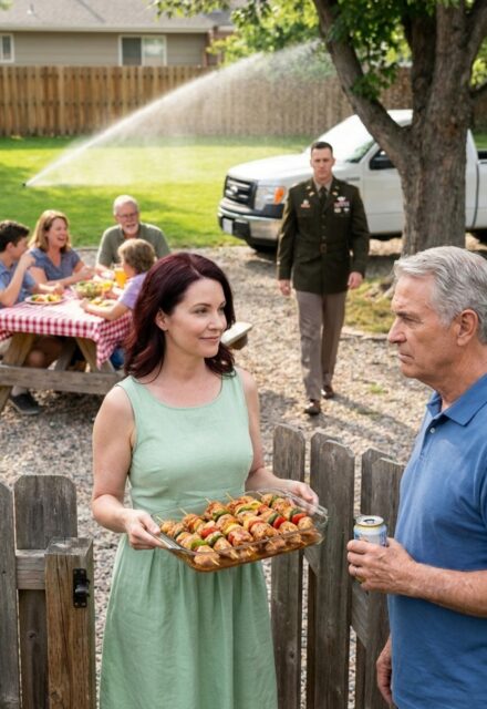 My father-in-law slammed the gate in my face and said, “Nobody invited you here,” but seconds later my brother-in-law arrived, looked at him in front of the whole family, and revealed the truth he had hidden for eighteen years.