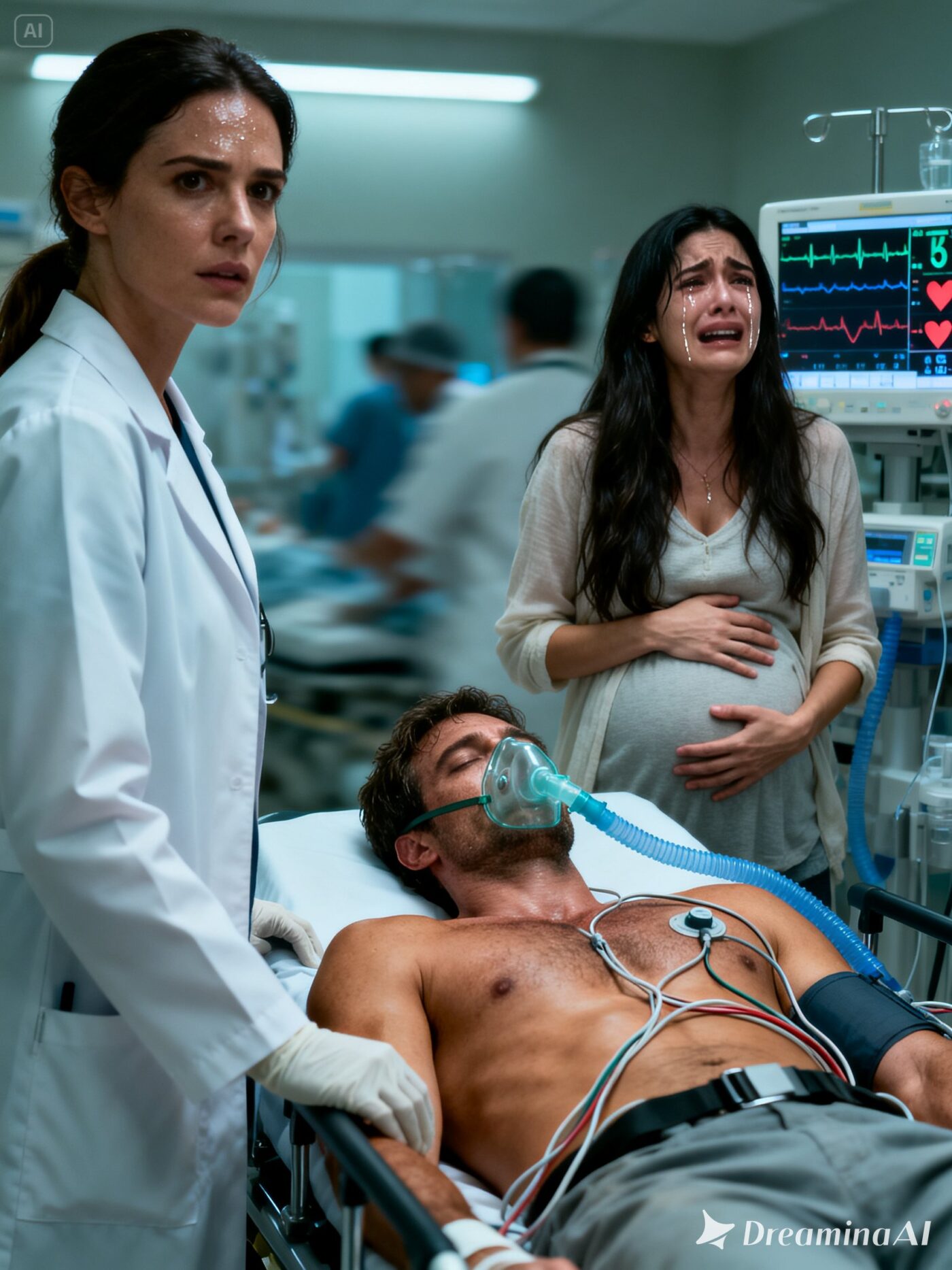 “DOCTOR, SAVE MY HUSBAND!” a woman screamed as they rushed him into the hospital. I ran… and then stopped cold. The face on the stretcher—it was my husband.