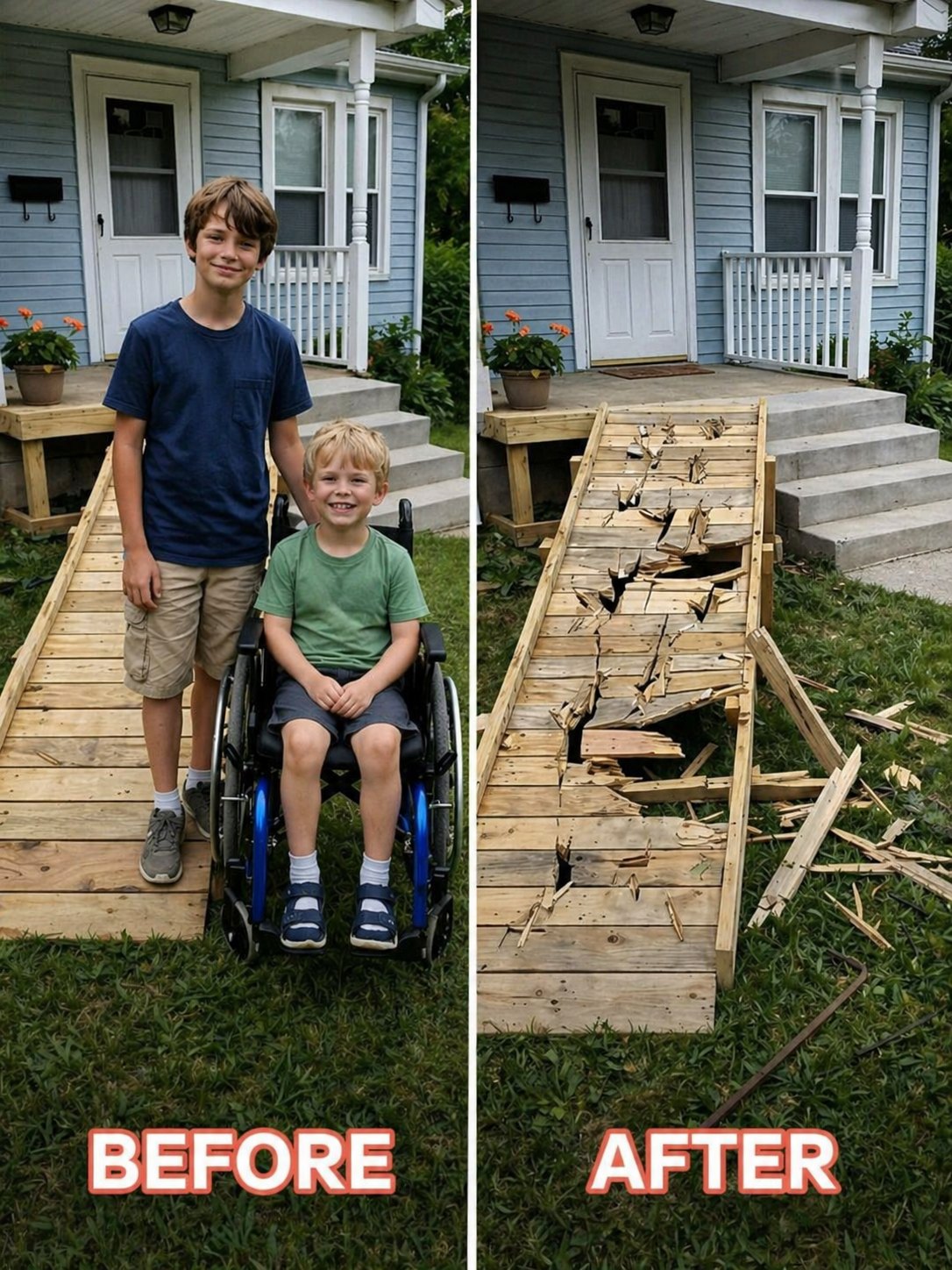 My Son Built a Ramp for the Boy Next Door – Then a Selfish Neighbor Smashed It, but Consequences Came Sooner Than She Thought