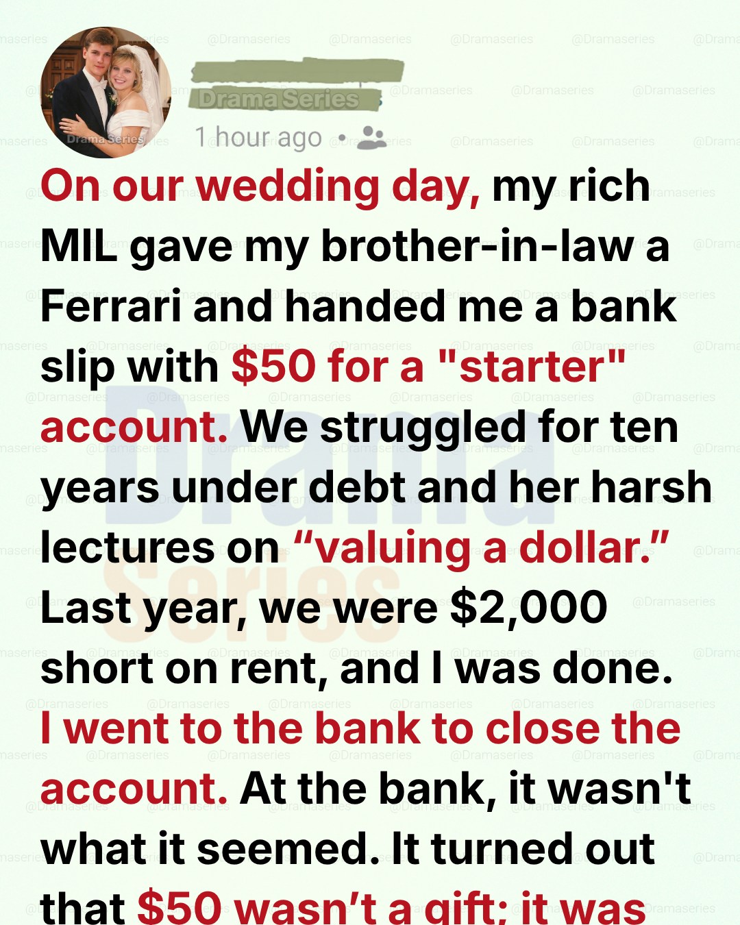 My Rich MIL Gave Her Favorite Son a Ferrari on Our Wedding Day—Then Handed Us $50… 10 Years Later, I Learned the Truth and Burst Into Tears