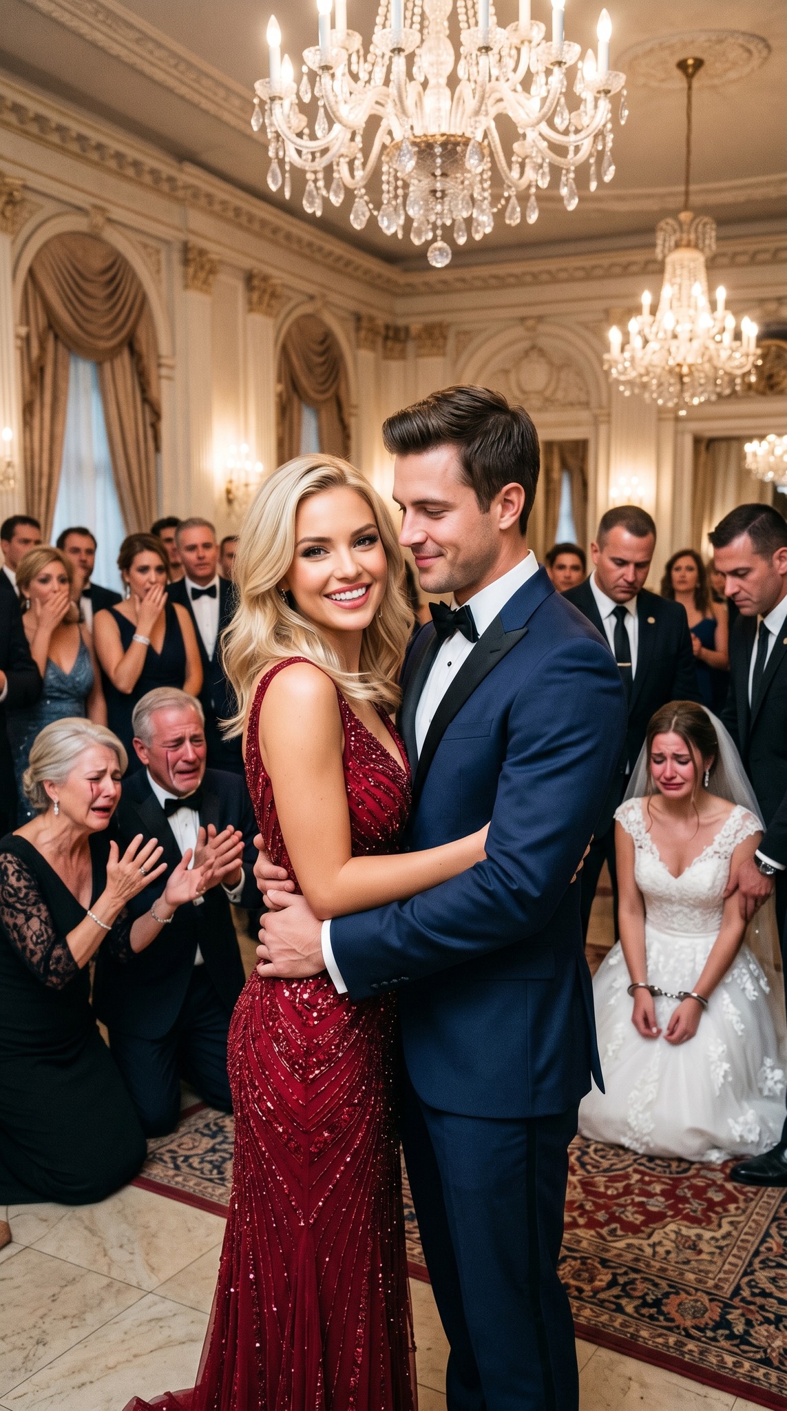 At my sister’s black-tie wedding in Boston, my father grabbed the microphone to mock me, dumping a tray of blood-red wine over my custom silk dress.