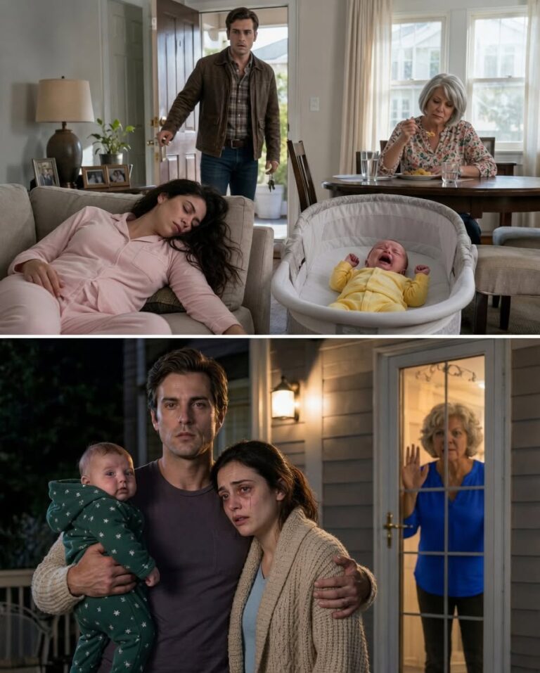 My wife was s0 exhausted she could barely stand, but my m0ther insisted on “helping” with the baby. I came home early and found my wife fainting on the s0fa while my mother sat nearby, ignoring the baby’s frantic cr:ies and eating a meal my wife had…