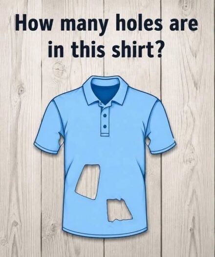Only 1 in 7 get this right: How many holes does this T-shirt have?