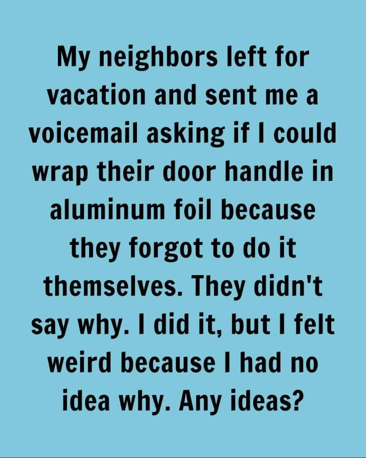 The Trick Using Aluminum Foil on Door Handles